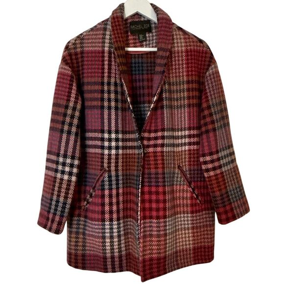 Rachel Zoe pink plaid shacket blazer jacket size xs - Picture 1 of 9
